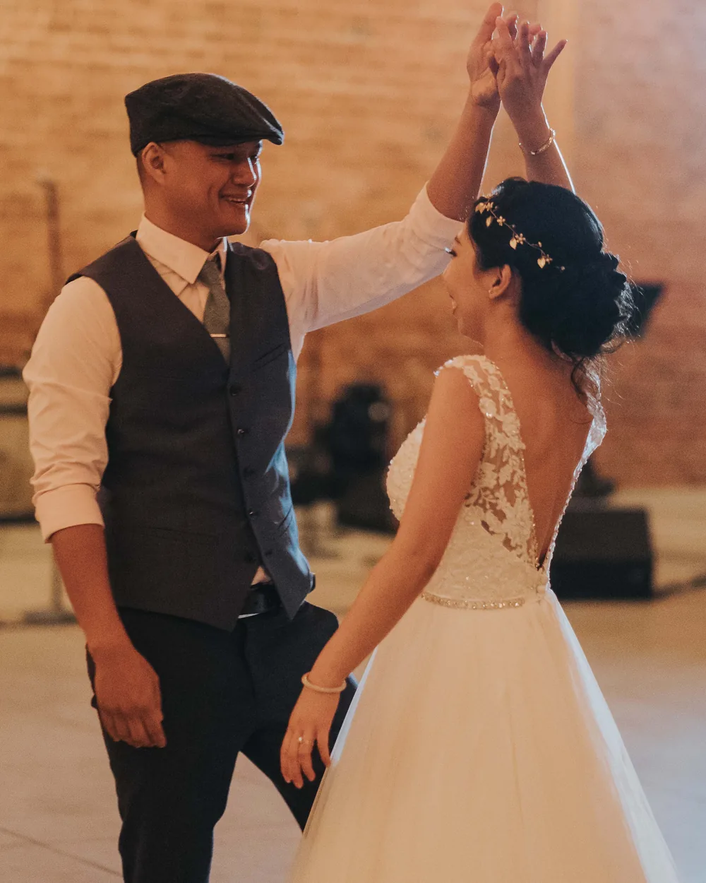 Marvin Fontanilla and his partner sharing their first dance at their wedding
